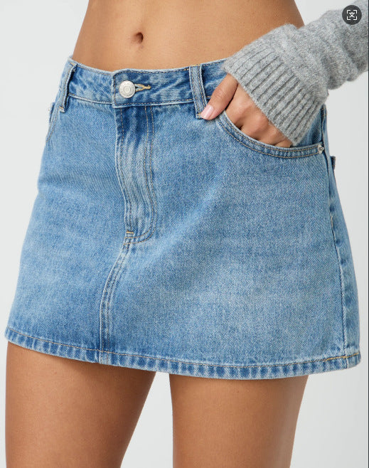 Klassisk Denim Miniskjørt