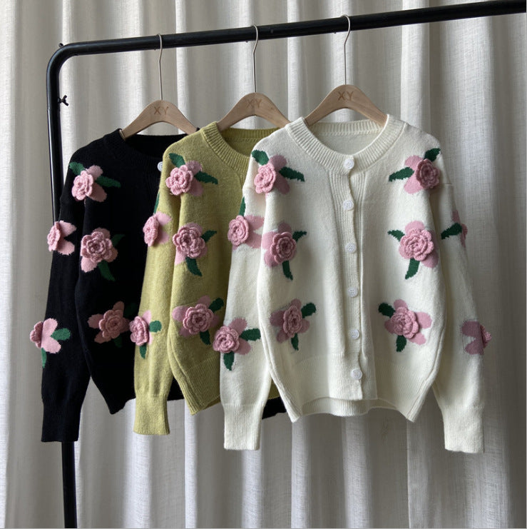 Cardigan med blomster