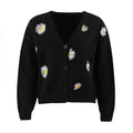 Strikkecardigan med broderi