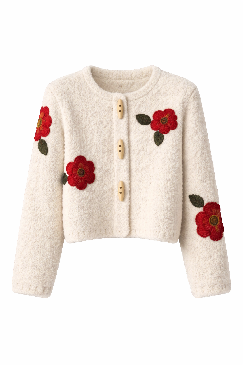 Brodert strikkecardigan