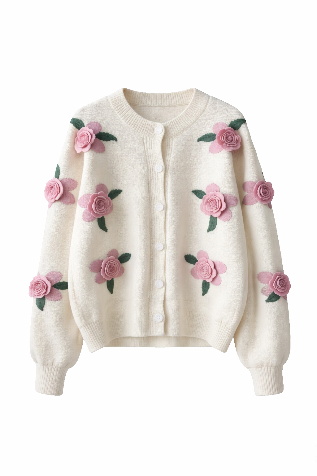 Cardigan med blomster