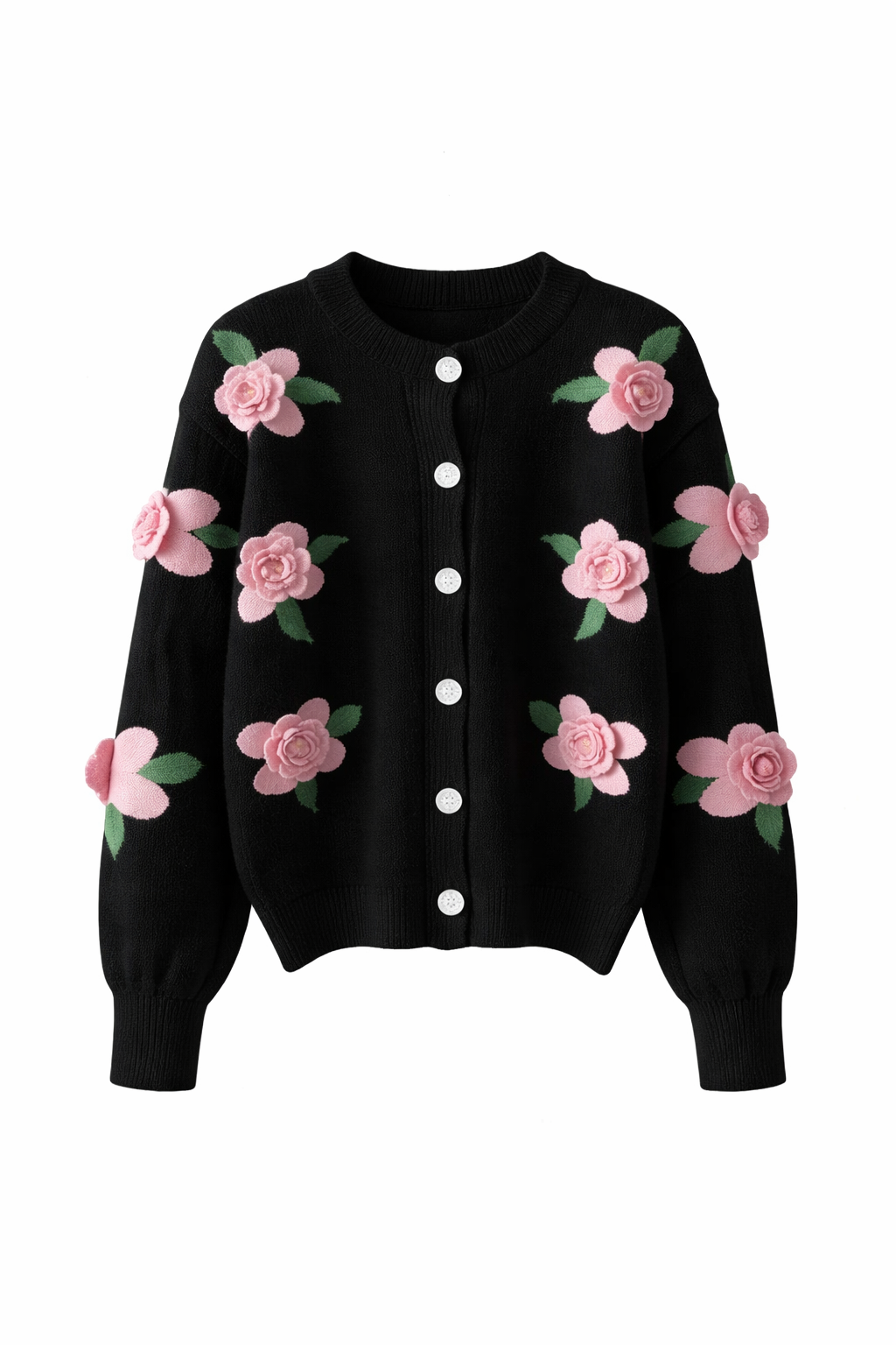Cardigan med blomster