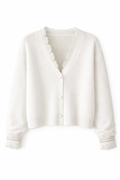 Cardigan med blondekant