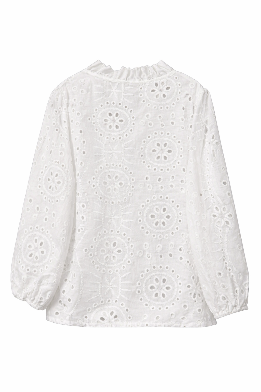 Bluse med hullbroderi