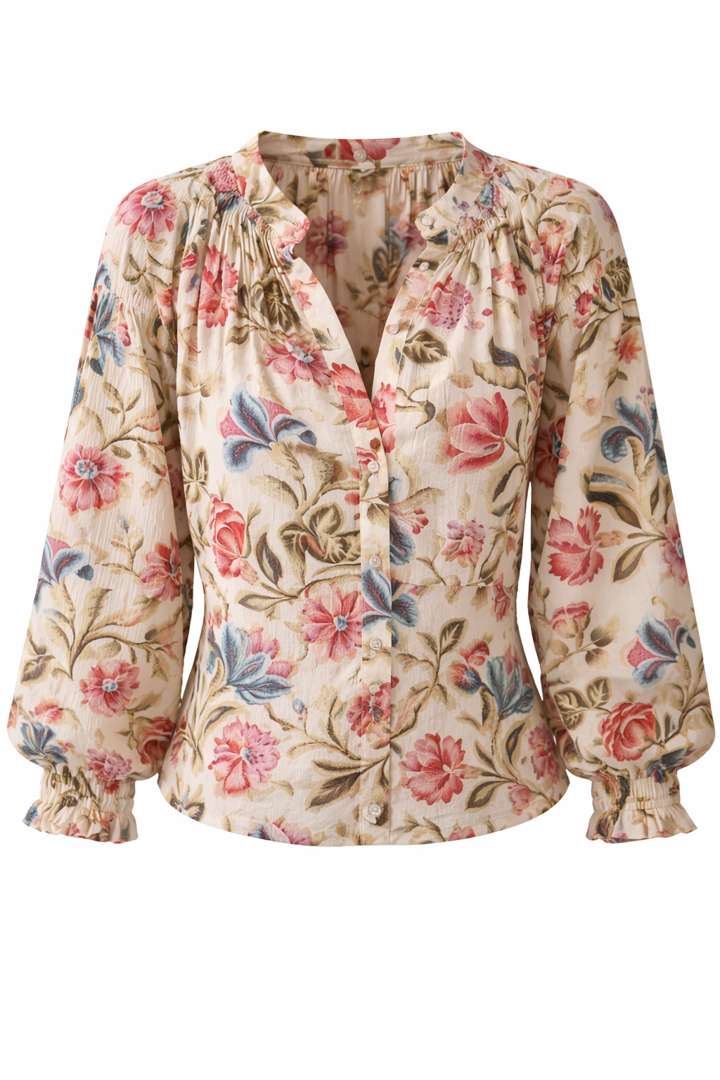 Bluse med blomsterprint