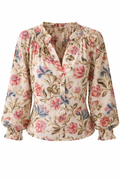 Bluse med blomsterprint