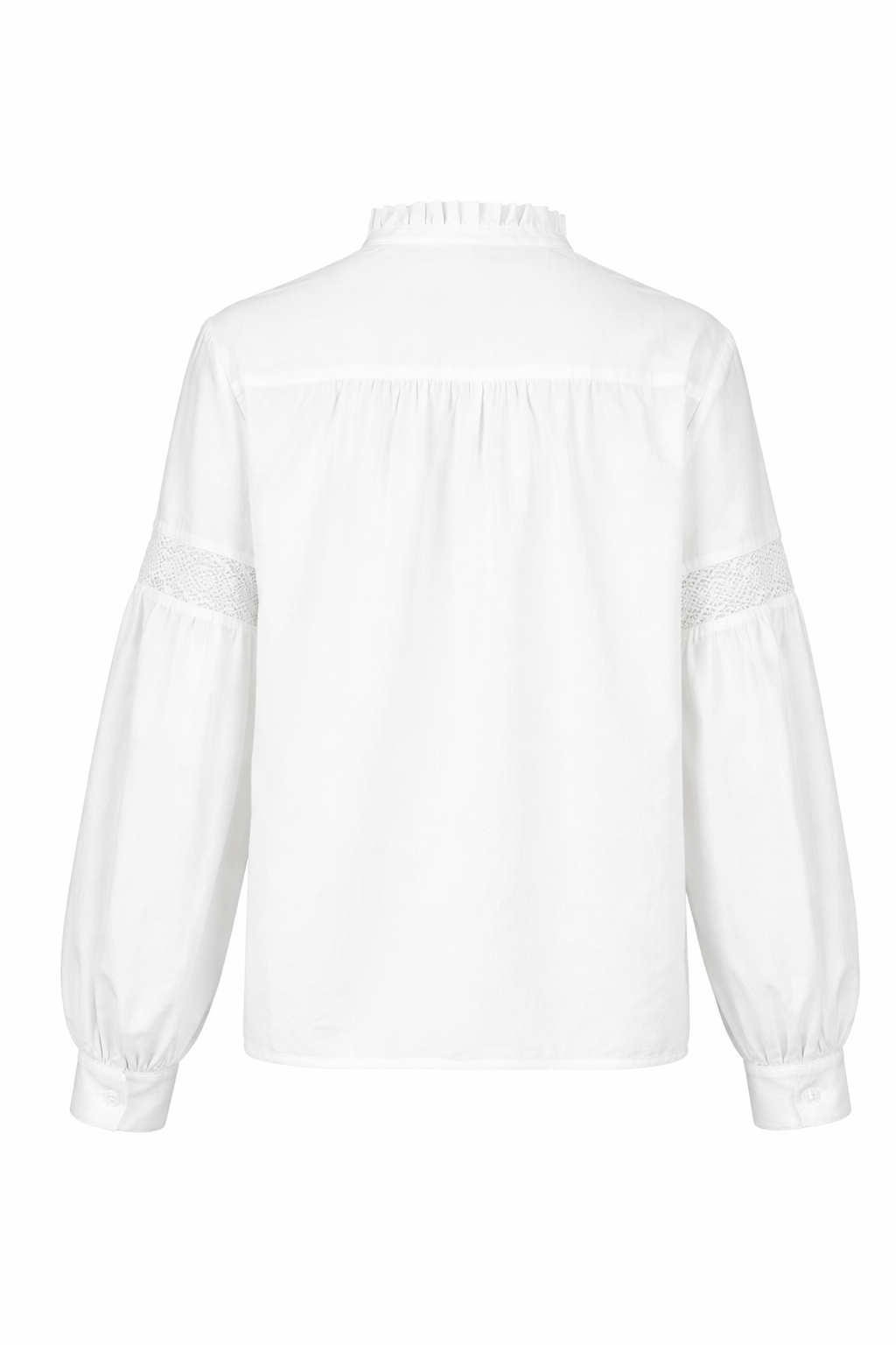 Bluse med blondedetaljer
